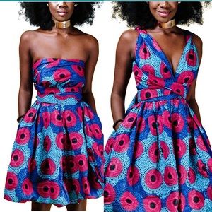 African infinity wrap skirt colorful vibrant small